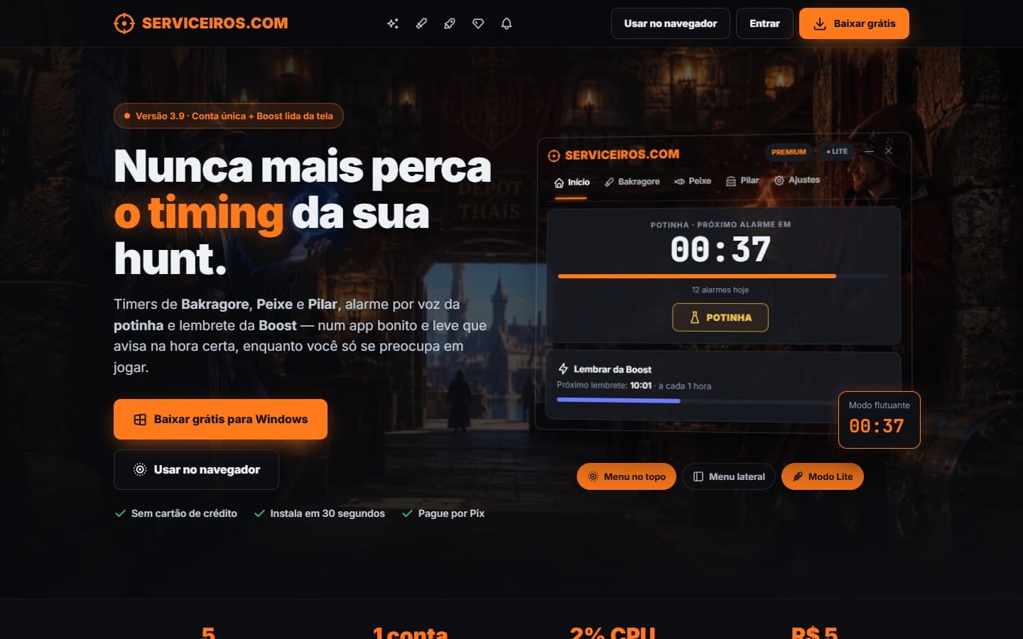 Tela do projeto Serviceiros.com
